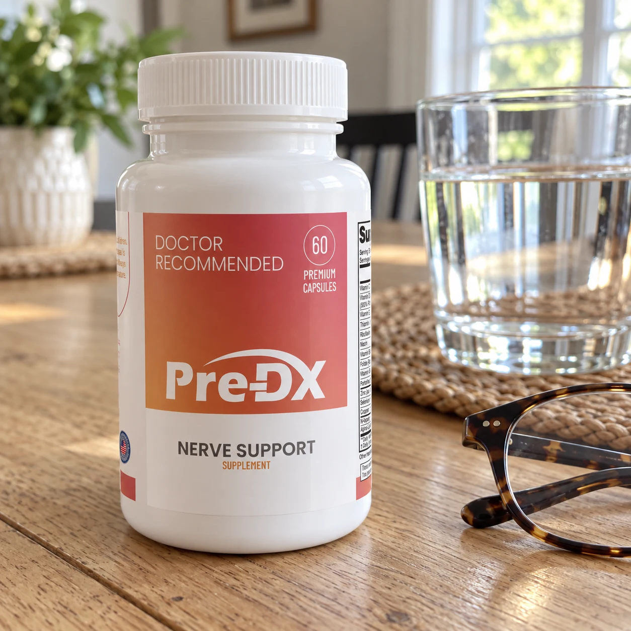 Pre-Dx product photo on a dining table